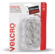 VELCRO® Brand 22mm White Stick On Hook And Loop Dots - 40 Pack